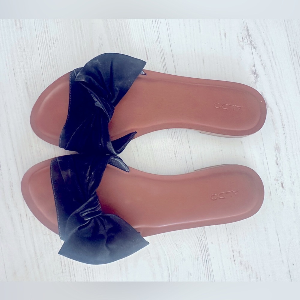 Aldo Suede Bow Slides